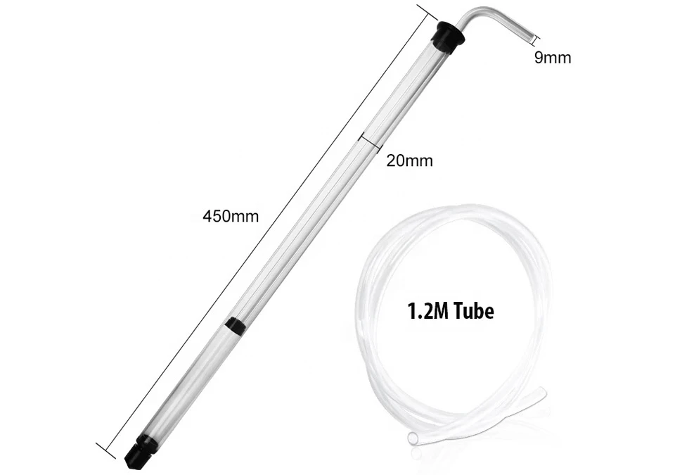 Pumphävert 45cm (Auto-siphon) med 1,2m slang