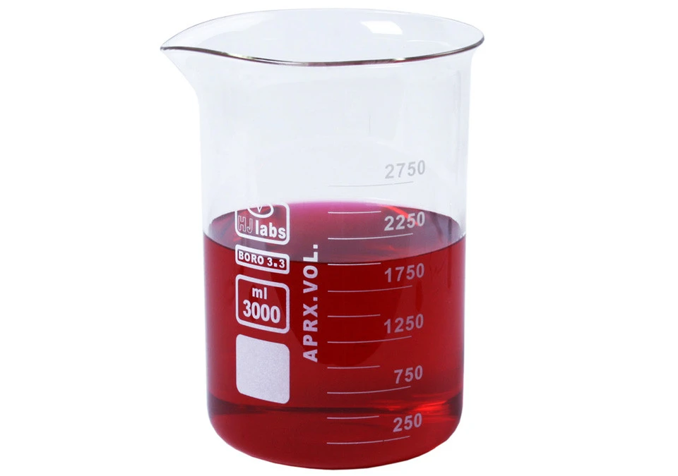 Glasbägare Borosilikat Låg 3000ml